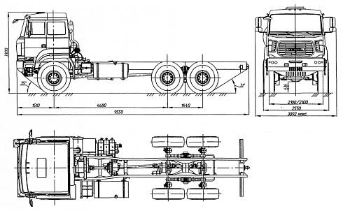 Шасси УРАЛ 63701К-1951 6x6, 420 л.с, 22900 кг