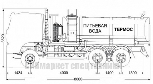 Автоцистерна для питьевой воды на шасси AMT N.V. / АЦПТ-10