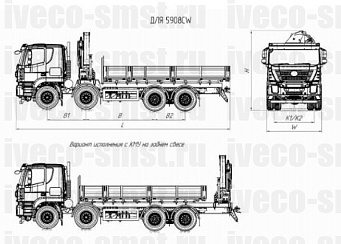 Бортовой-тентованный автомобиль AMT N.V. 732944 (8x8) 480 л.с. с КМУ ИМ-150
